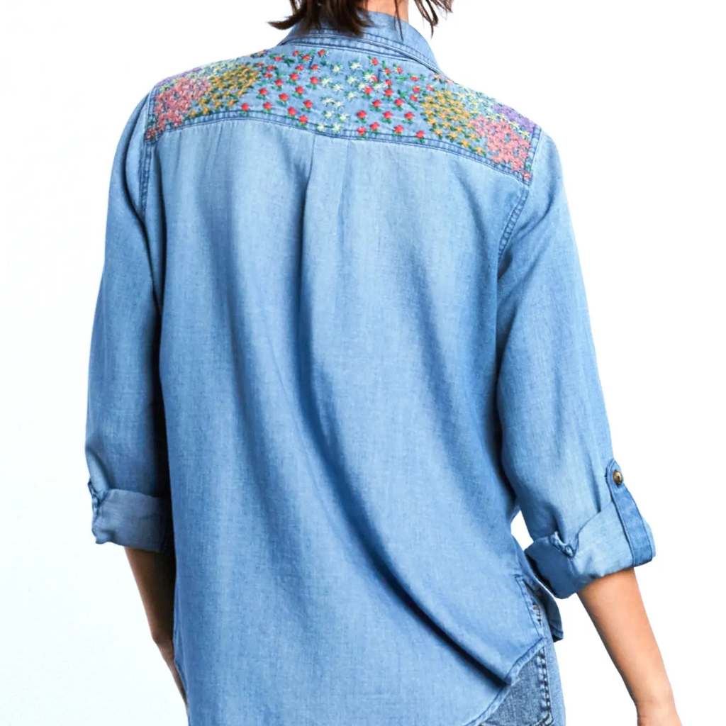the mer embroidered shirt