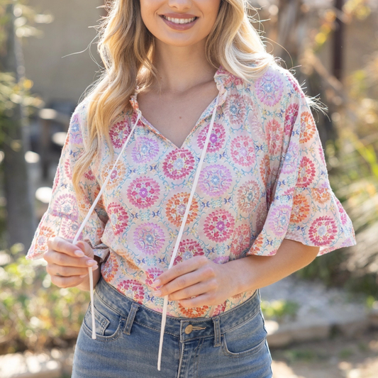 the lila embroidered blouse