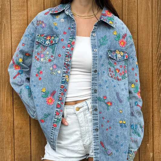 the christine embroidered shirt jacket