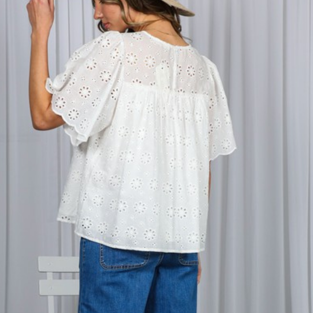 the evelyn eyelet top
