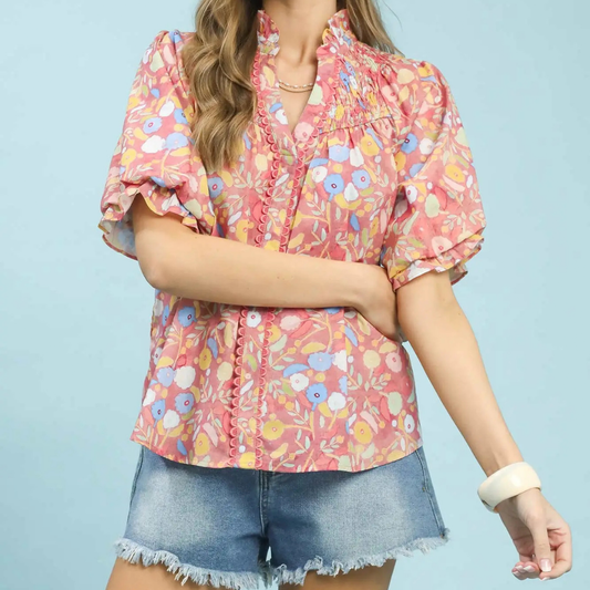 the leigh ann blouse in pink