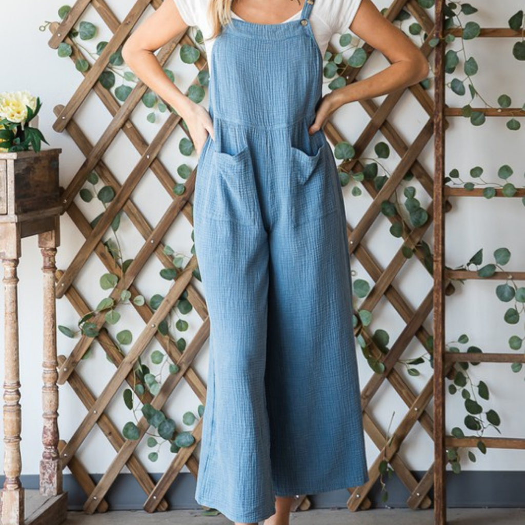 the calista overalls in blue