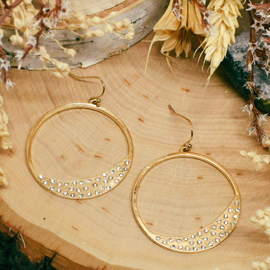 hoop + crescent earrings