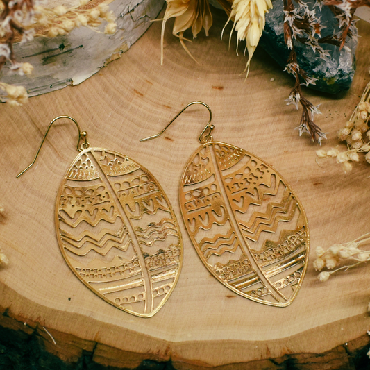 burnout leaf earrings