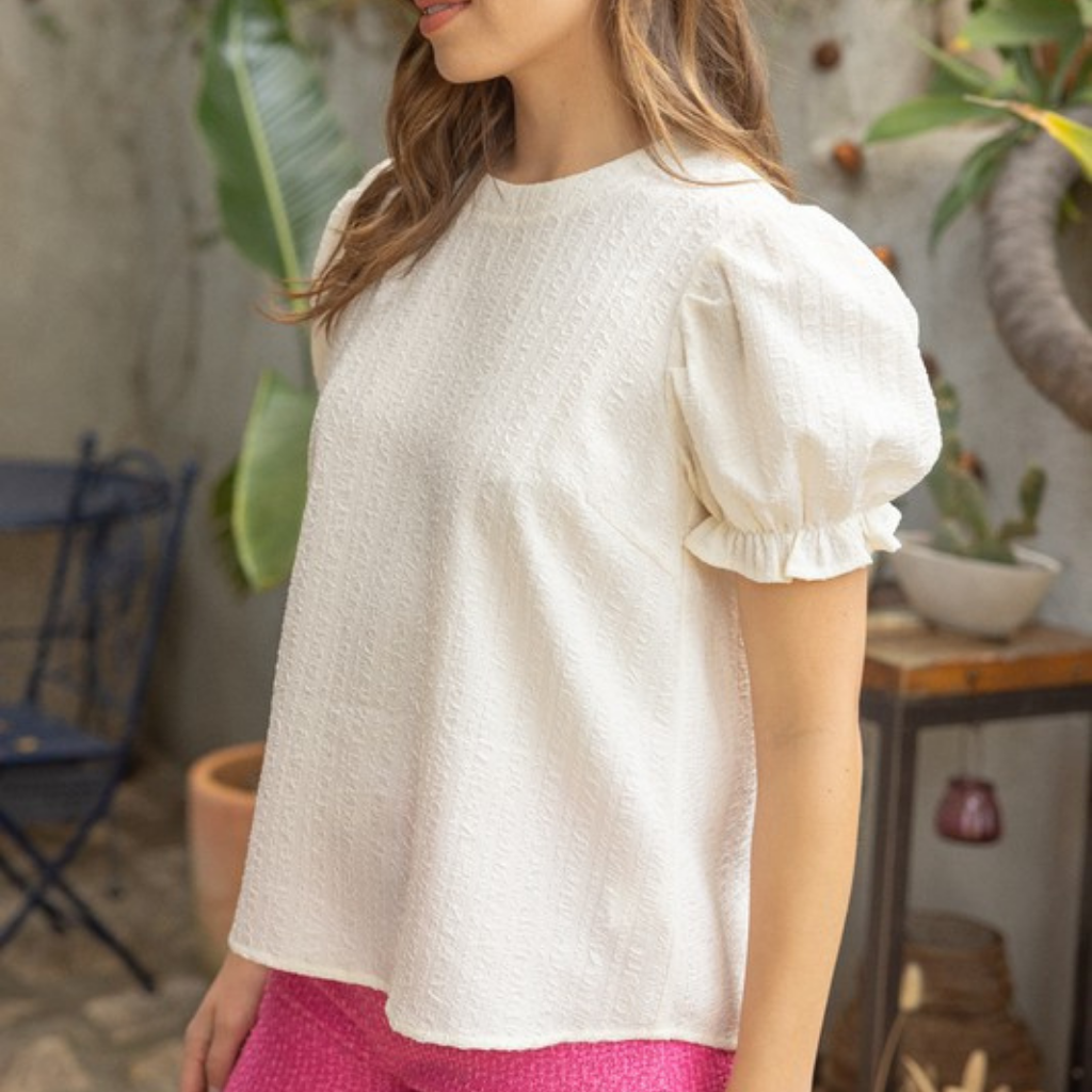 the gia blouse in ivory