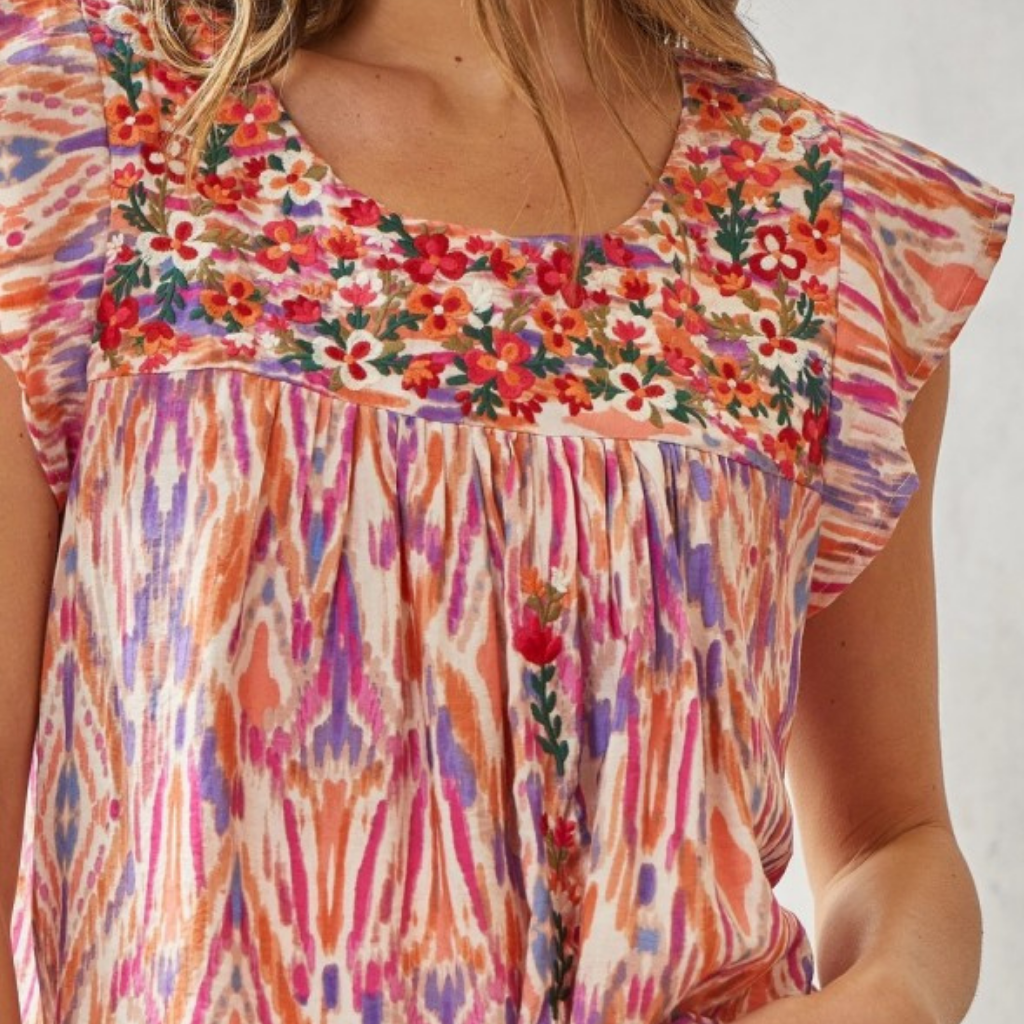 the isla embroidered top