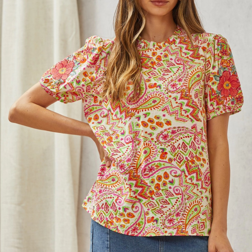 the teagan embroidered top