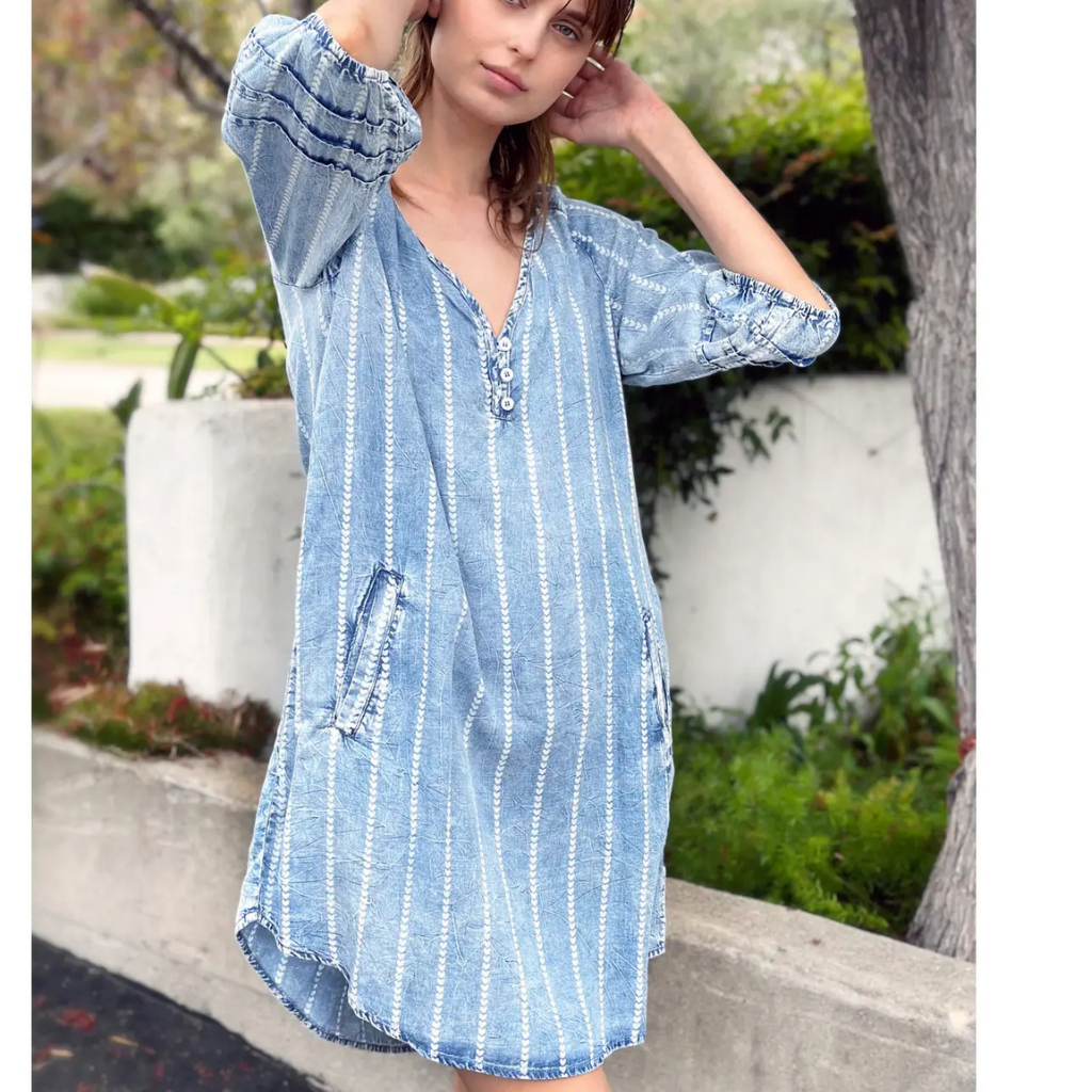 the rory stripe tencel dress