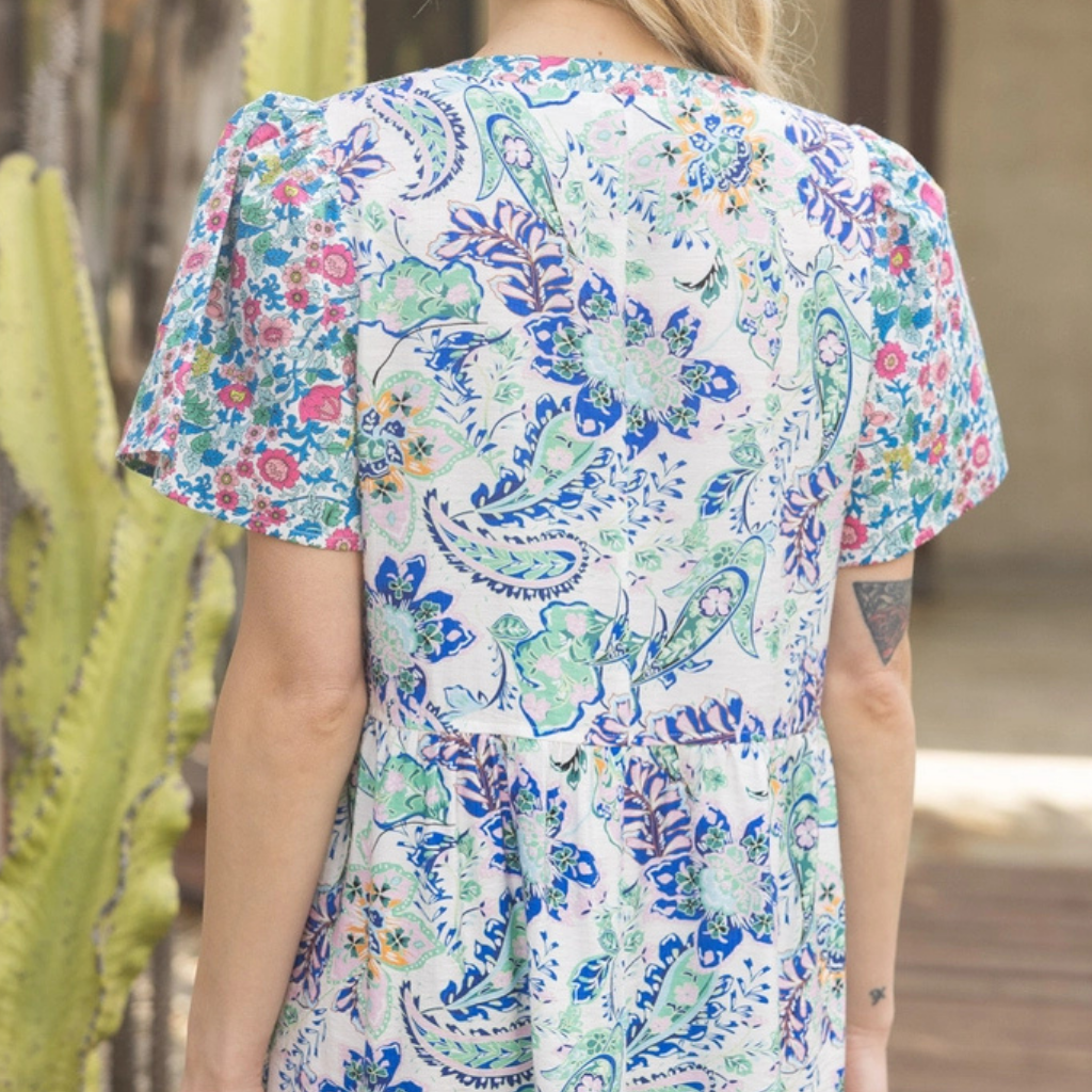 the sara floral tiered dress
