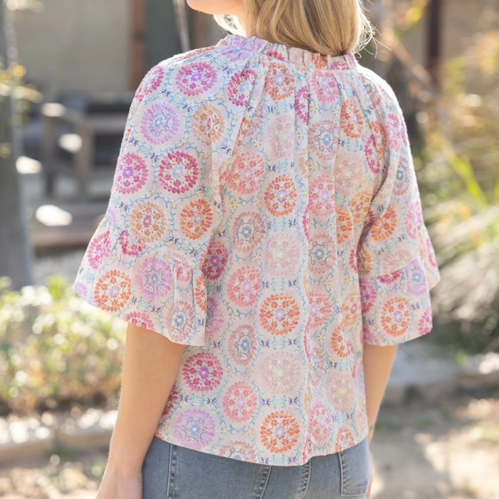 the lila embroidered blouse