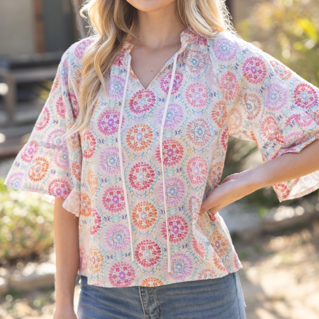 the lila embroidered blouse