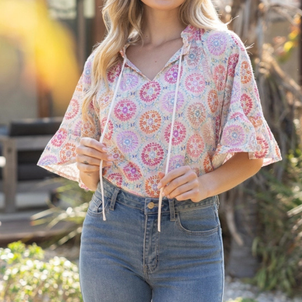 the lila embroidered blouse
