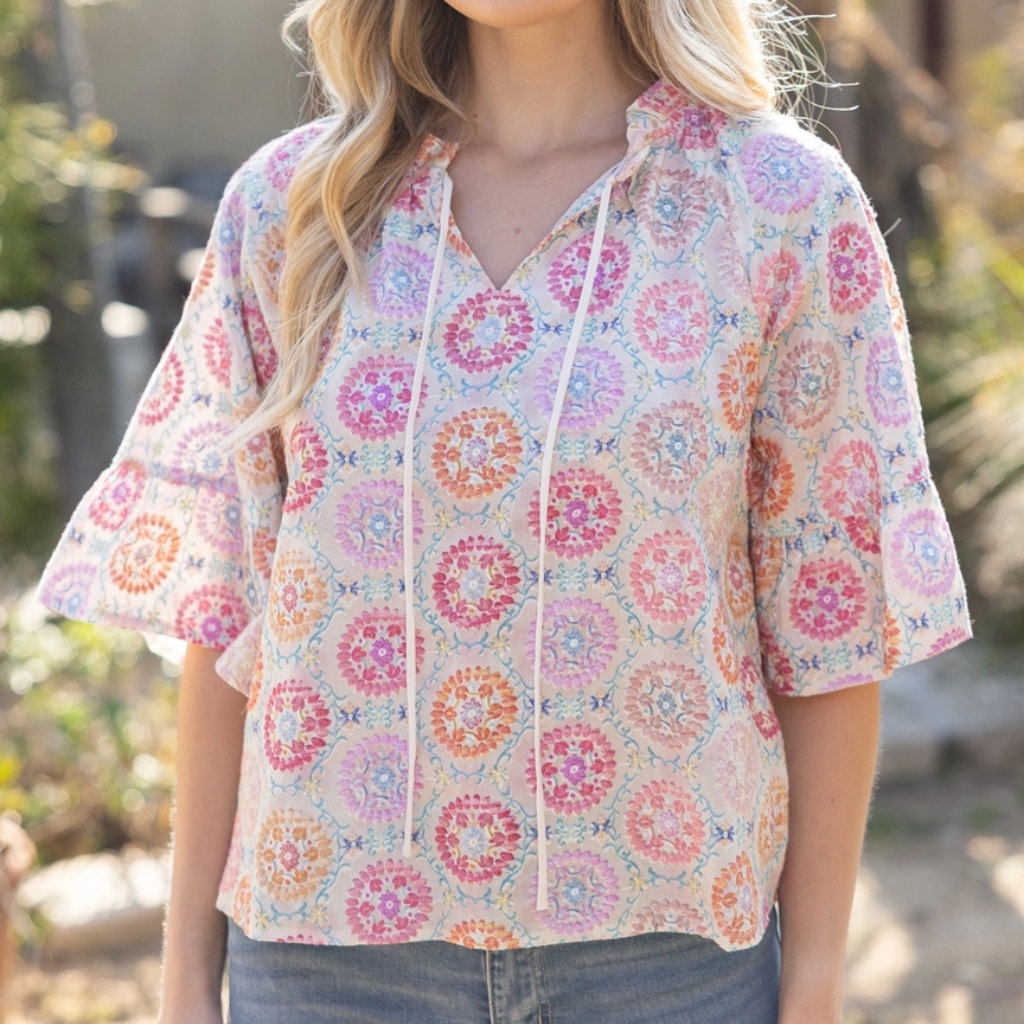 the lila embroidered blouse