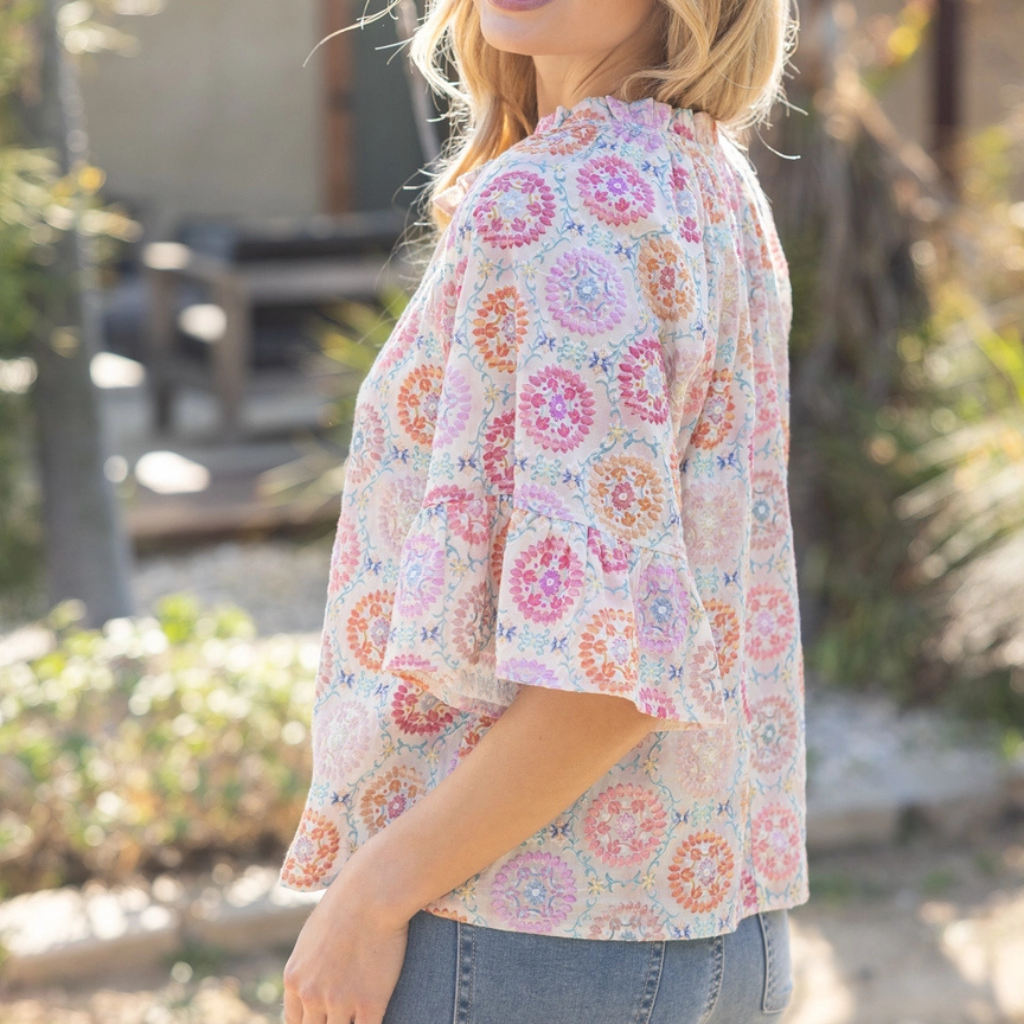 the lila embroidered blouse