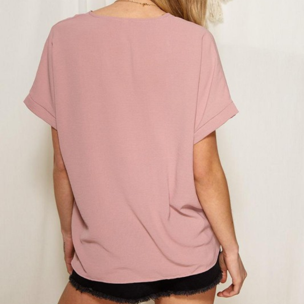 the gwen basic top in lt rose