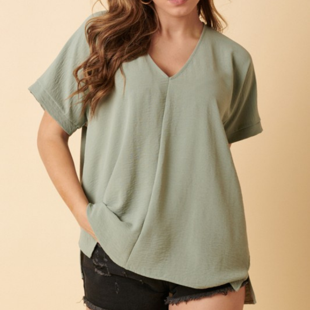 the gwen basic top in sage