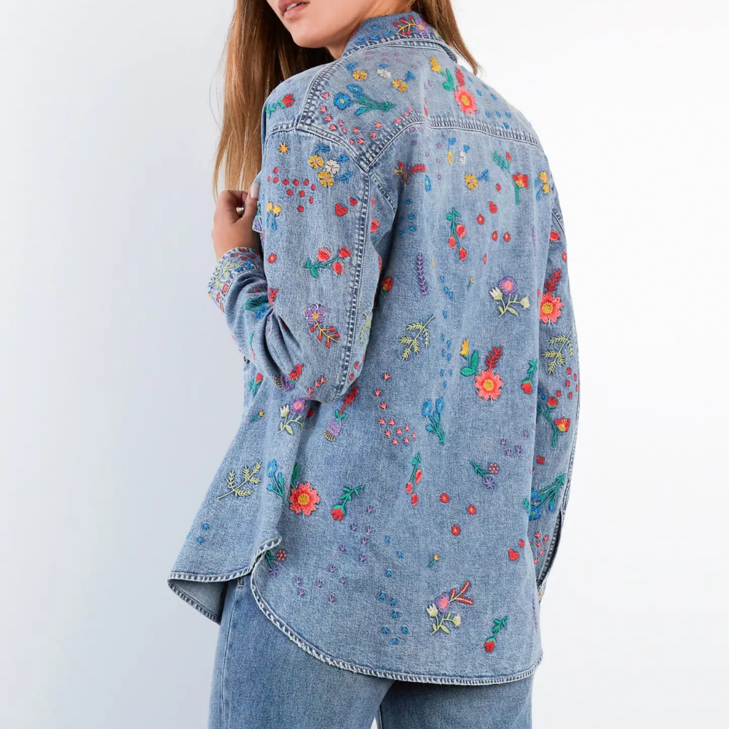 the christine embroidered shirt jacket