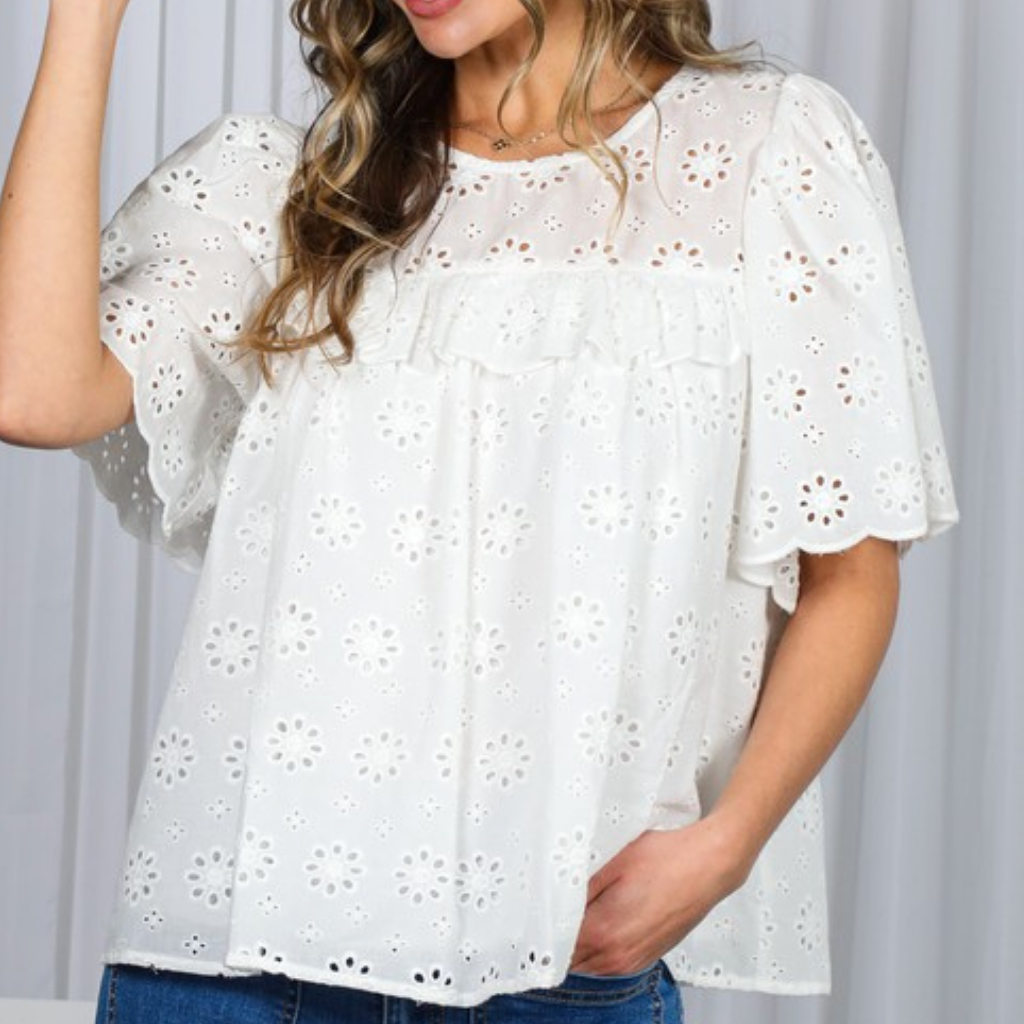 the evelyn eyelet top