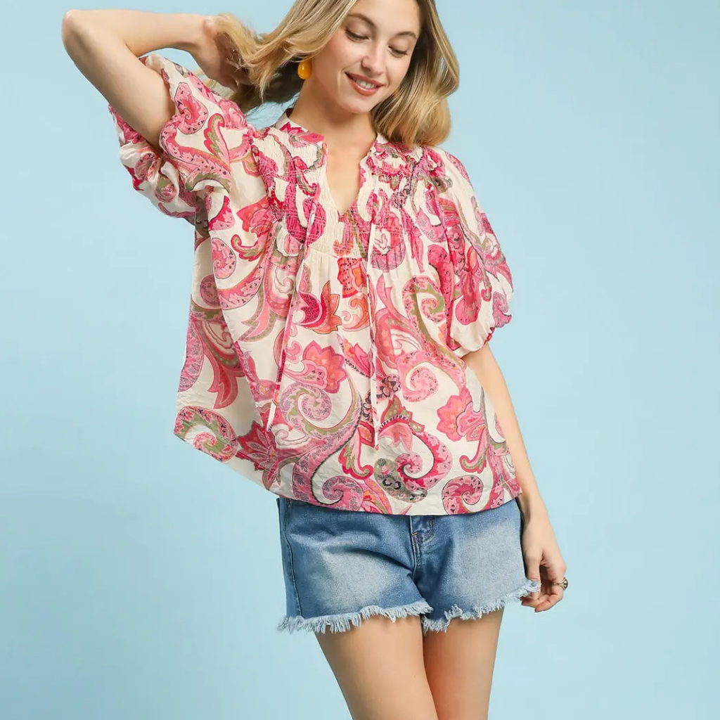 the halle paisley top
