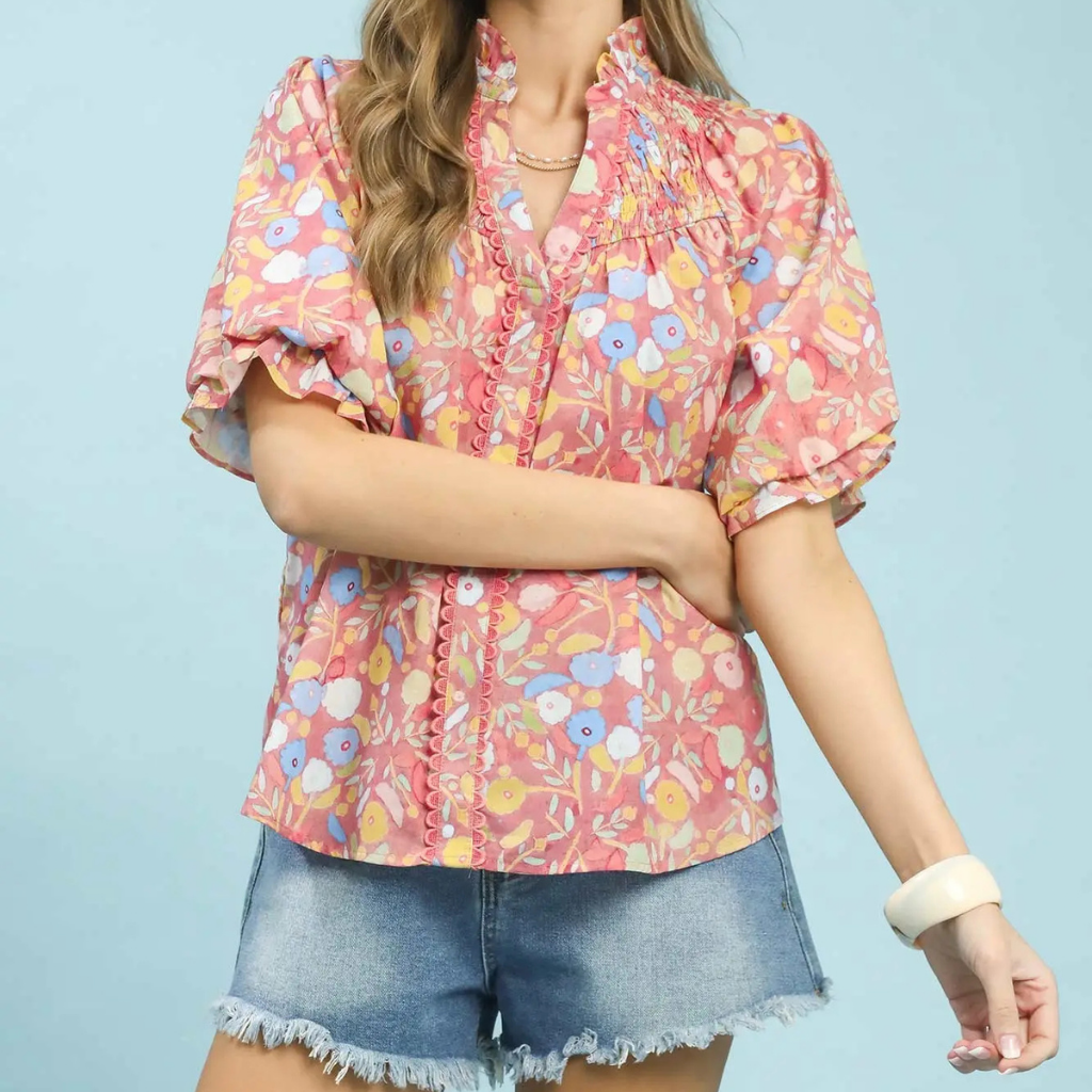 the leigh ann blouse in pink