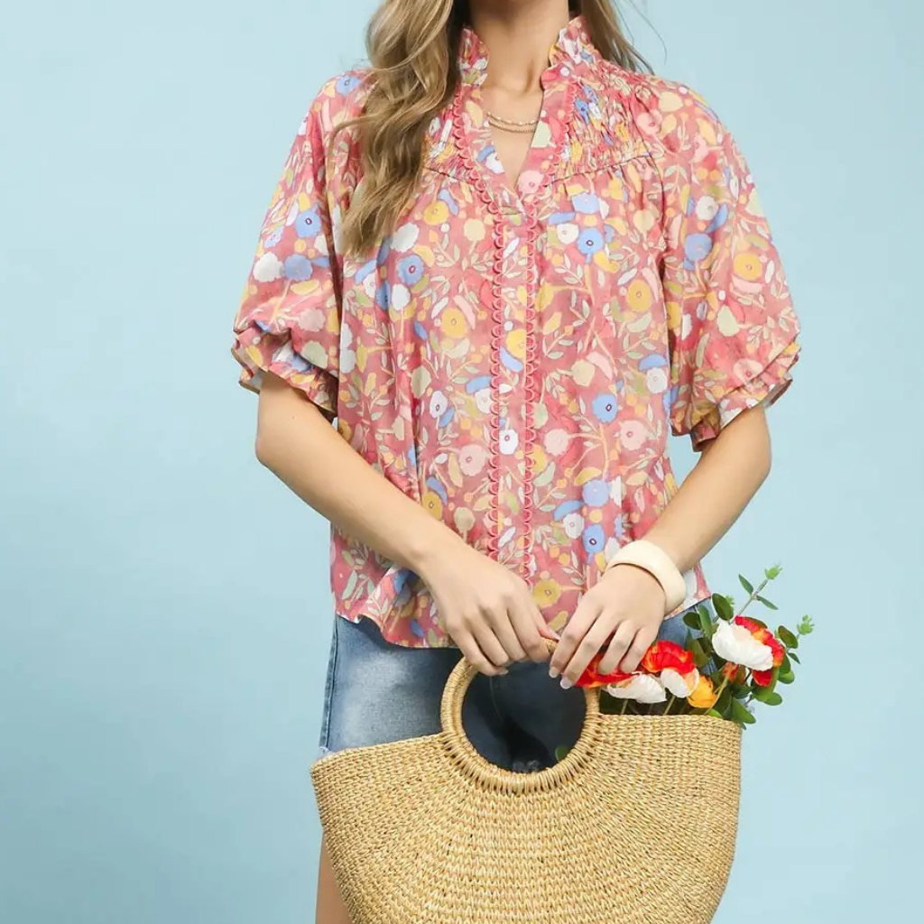 the leigh ann blouse in pink