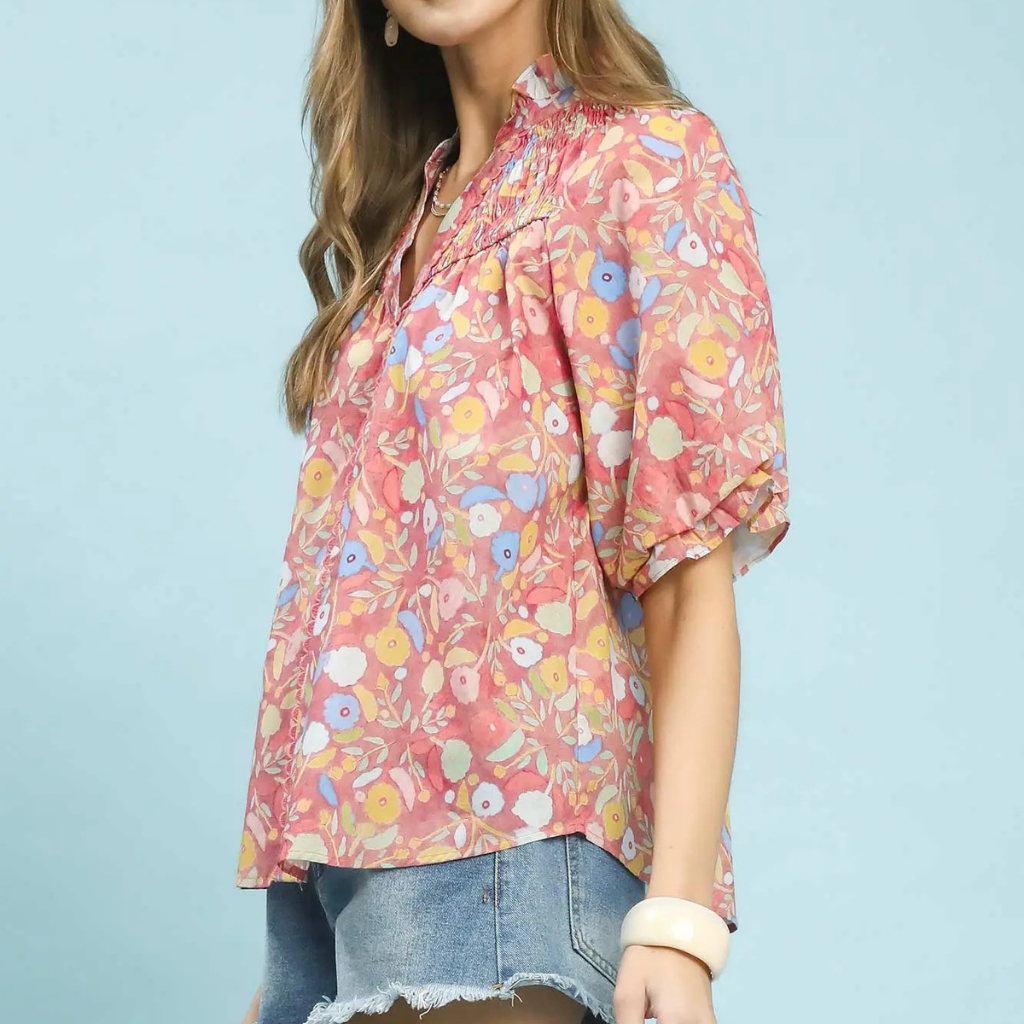 the leigh ann blouse in pink