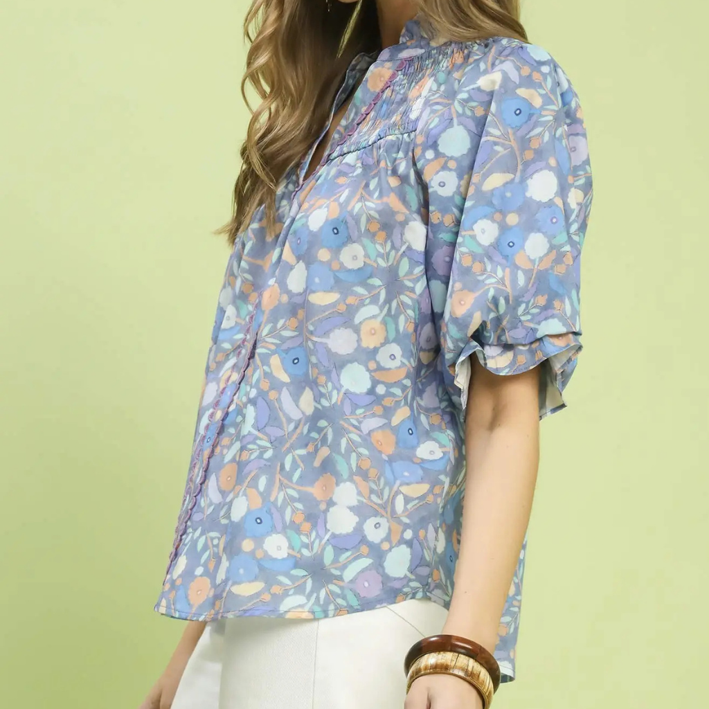 the leigh ann blouse in blue