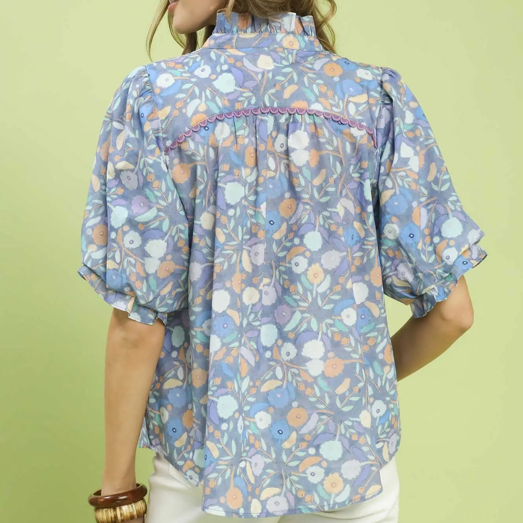 the leigh ann blouse in blue