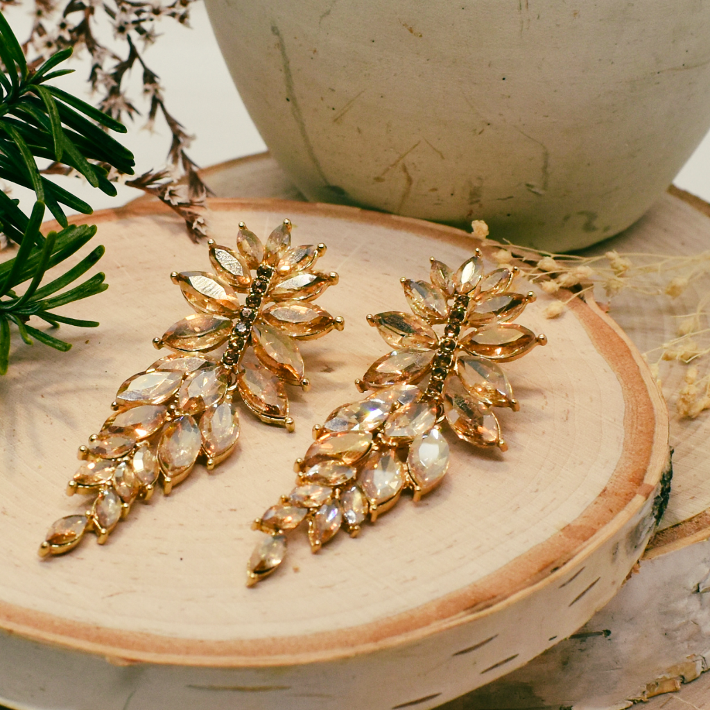 amber cascade earrings