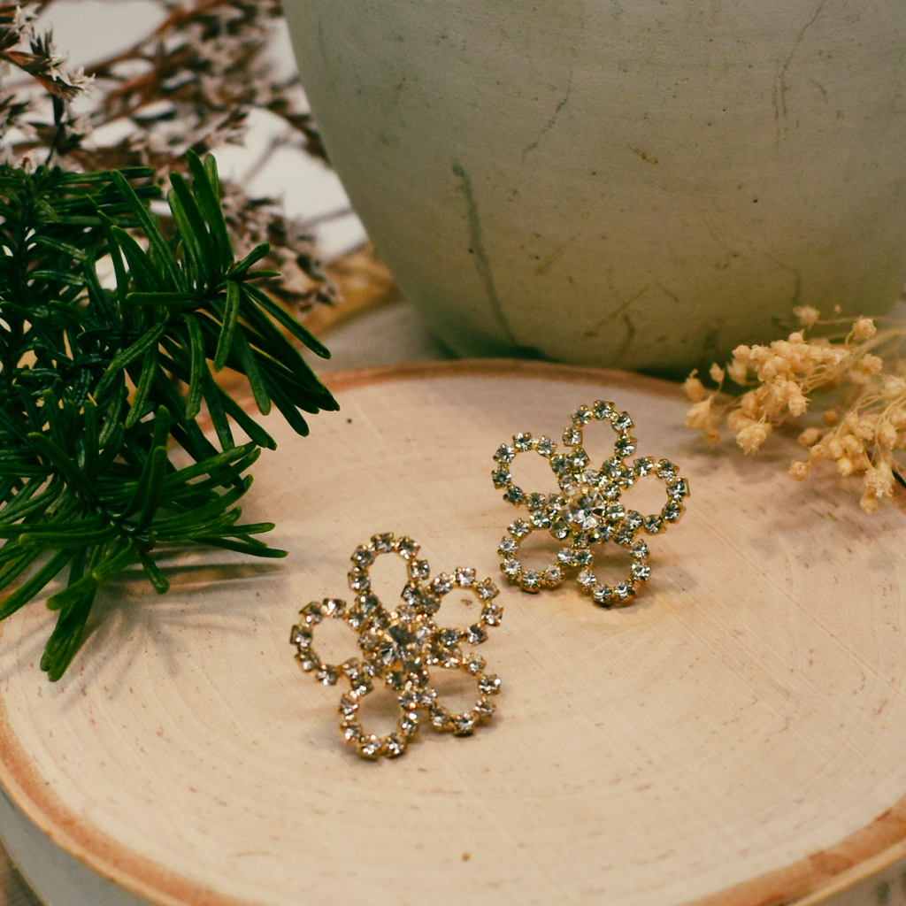 stone flower earrings