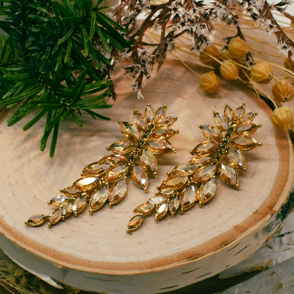 amber cascade earrings
