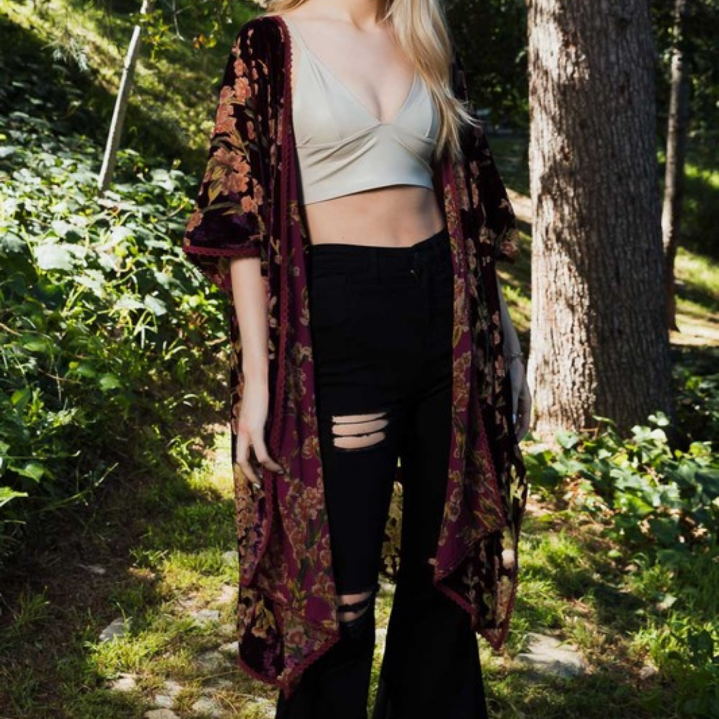 the mia velvet kimono