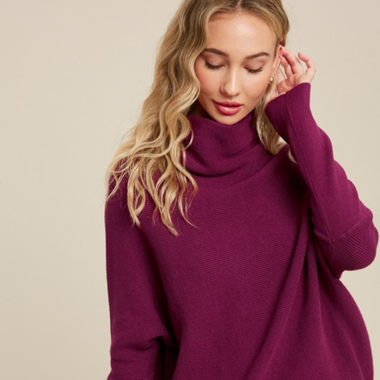 the lara sweater in plum