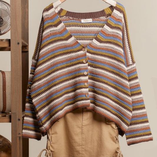 the gemma striped cardigan