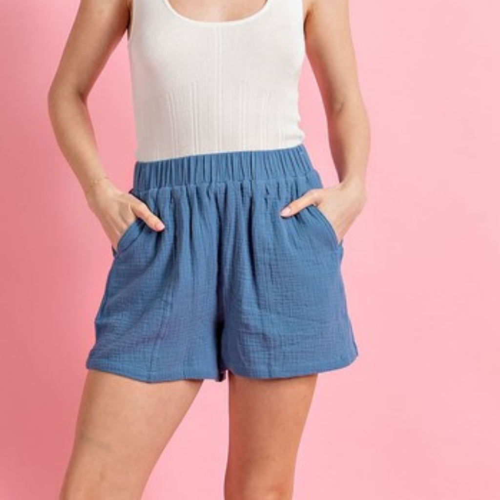 the sia shorts in denim blue