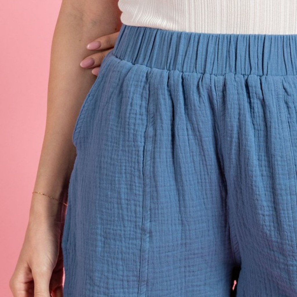 the sia shorts in denim blue