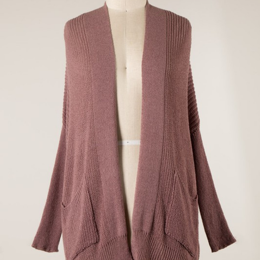 the noah cardi in mauve