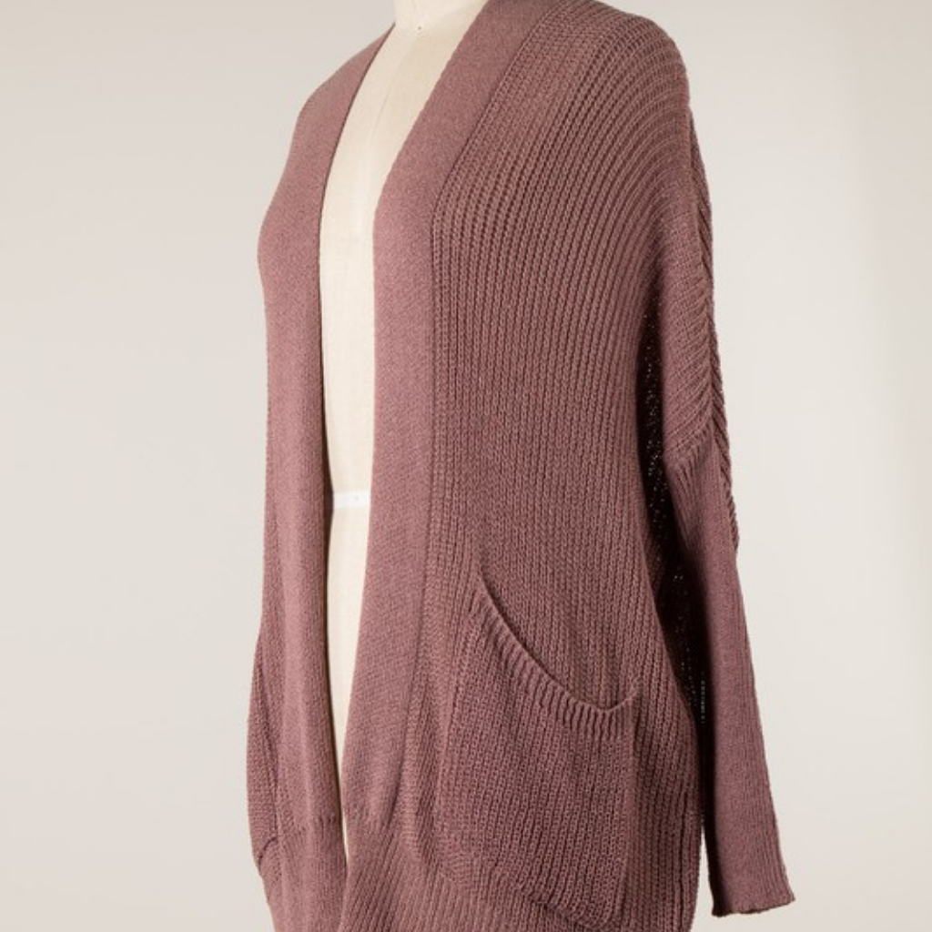 the noah cardi in mauve