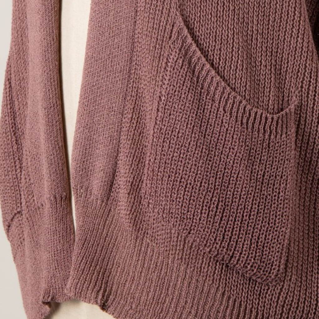 the noah cardi in mauve