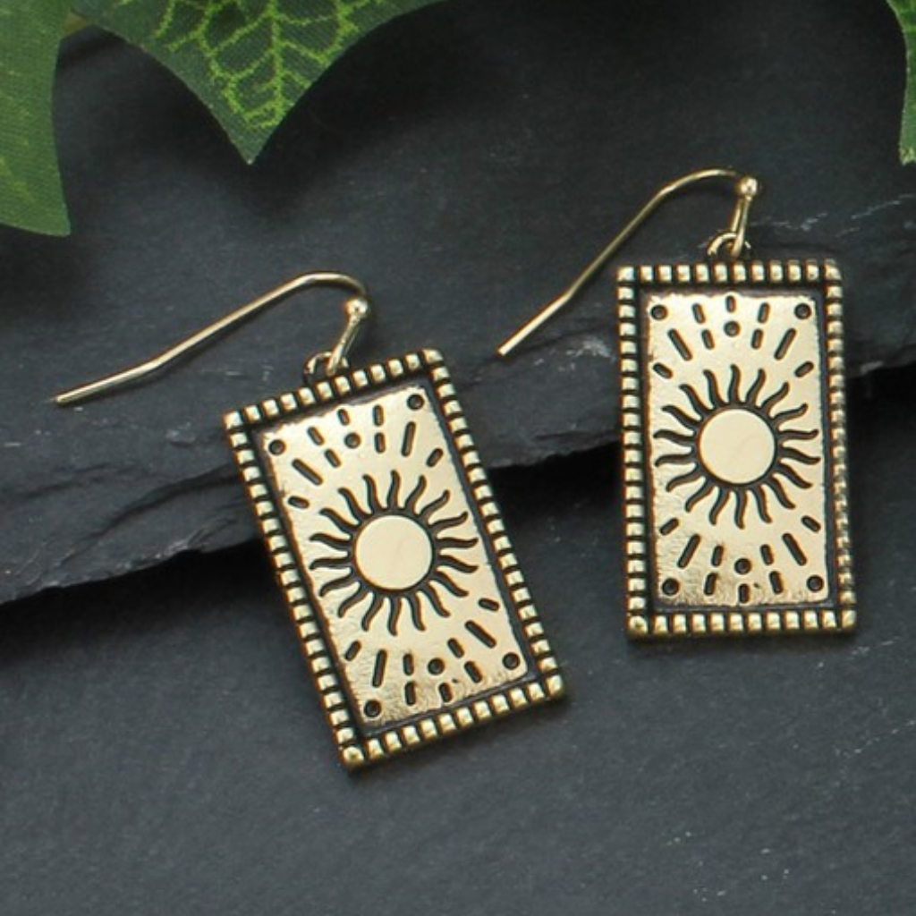 sun tarot earrings