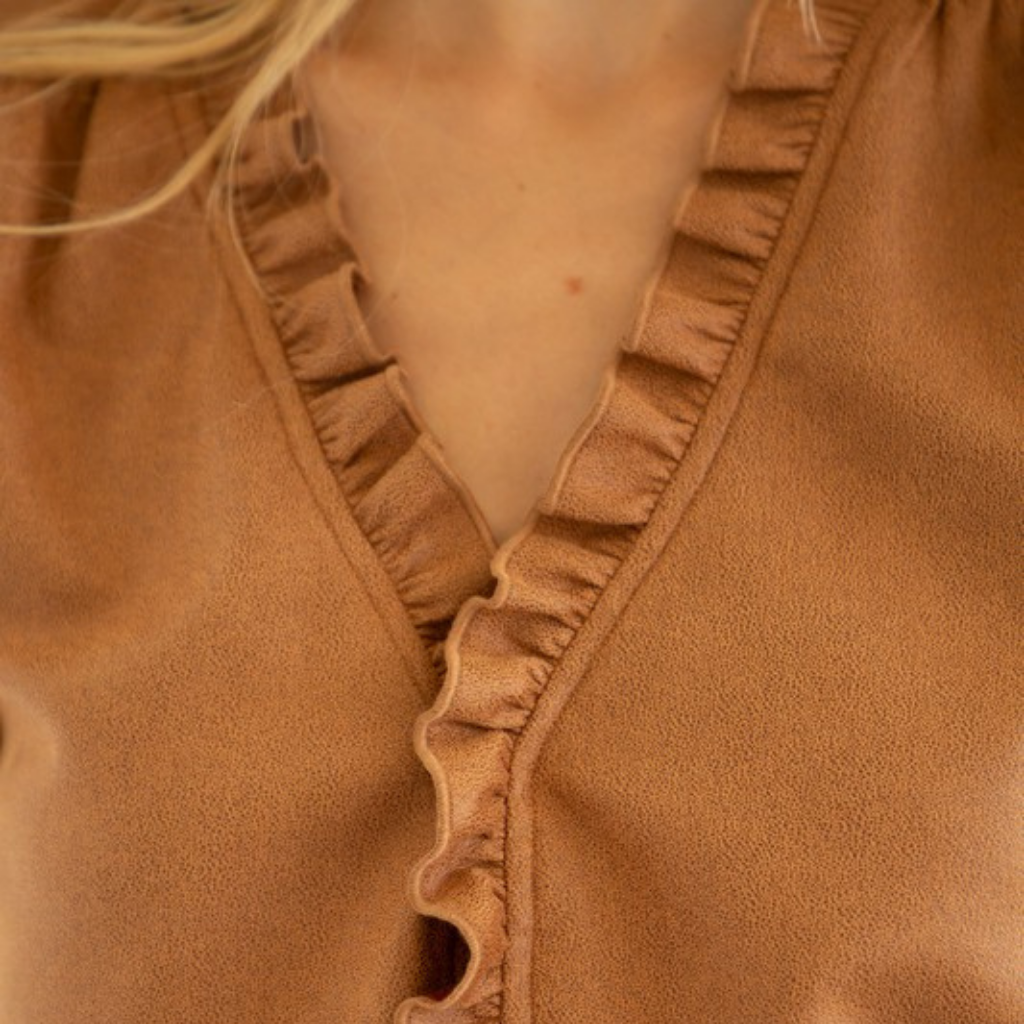 the fiona blouse in camel