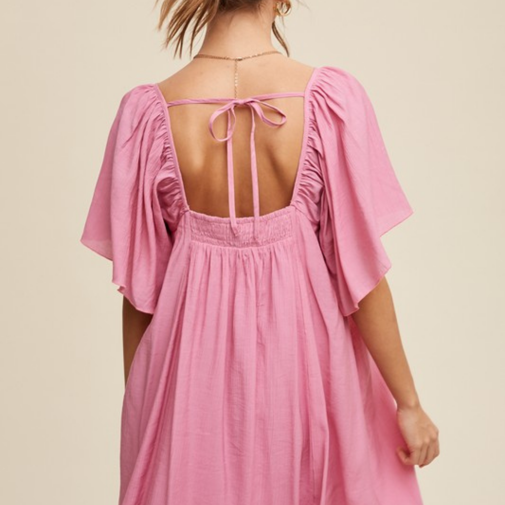 the uma dress in bubble pink