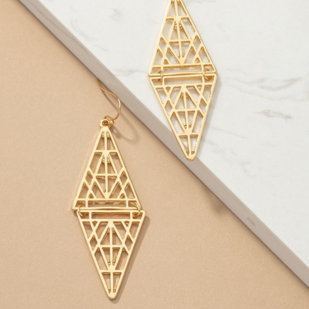 folded triangle earrings