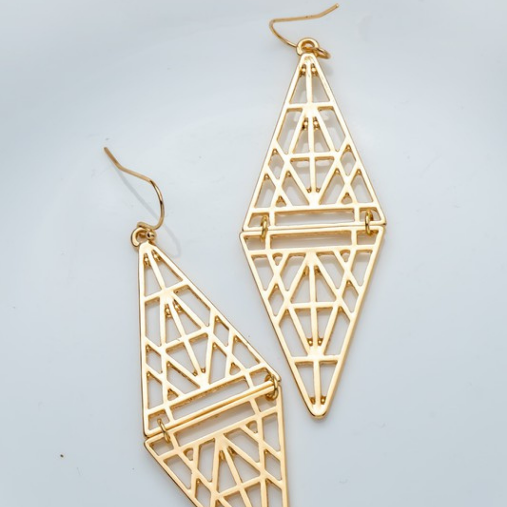 folded triangle earrings