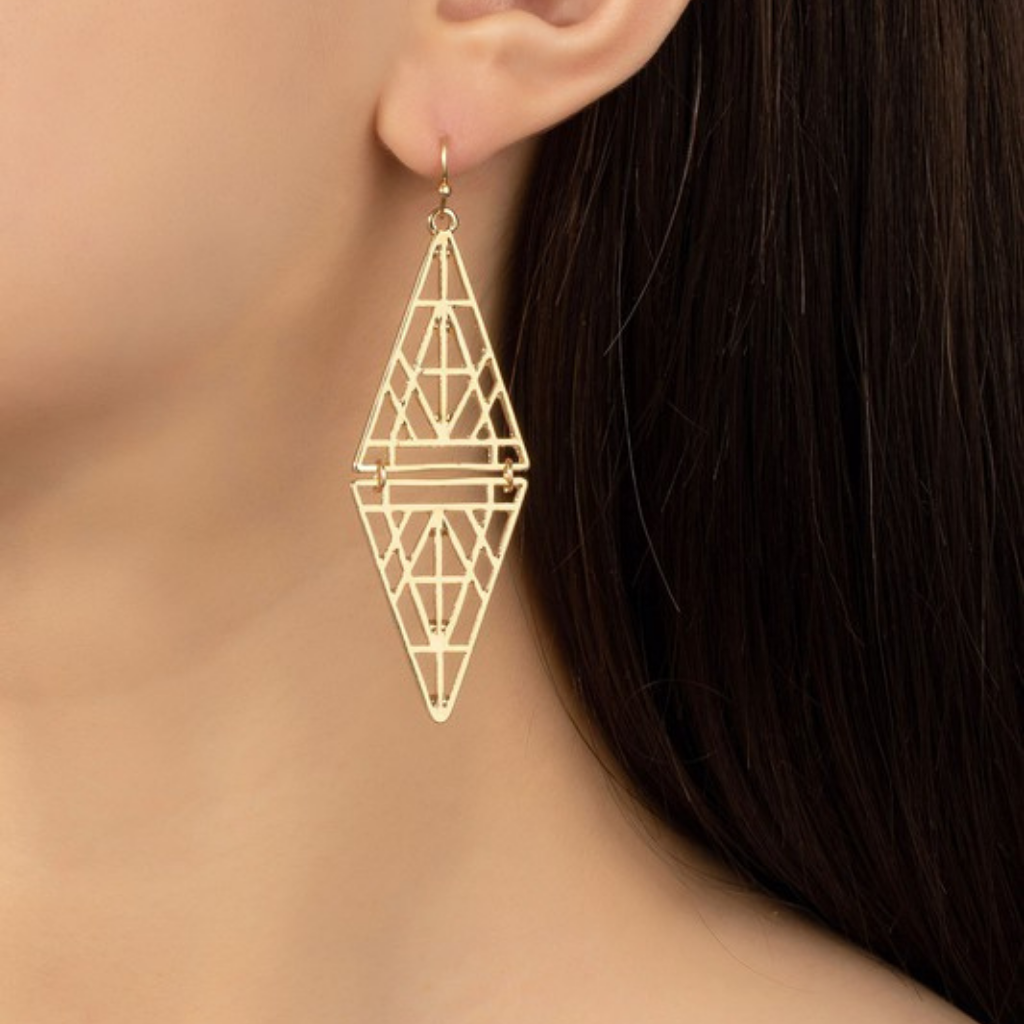 folded triangle earrings