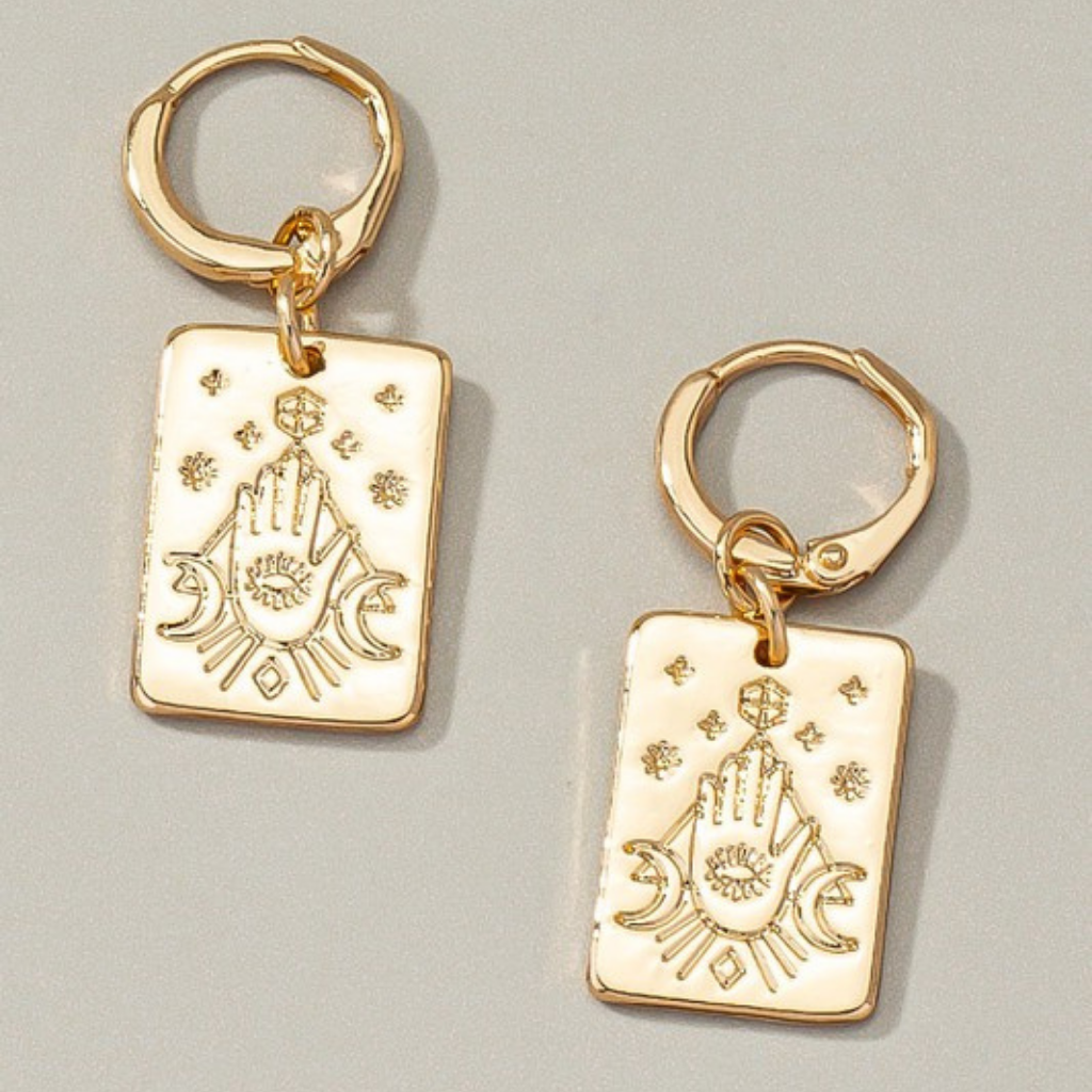 hamsa tarot earrings