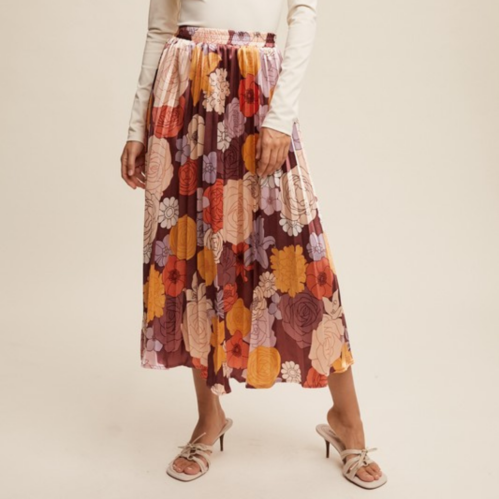 the kyla floral midi skirt