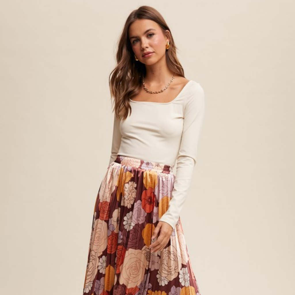 the kyla floral midi skirt