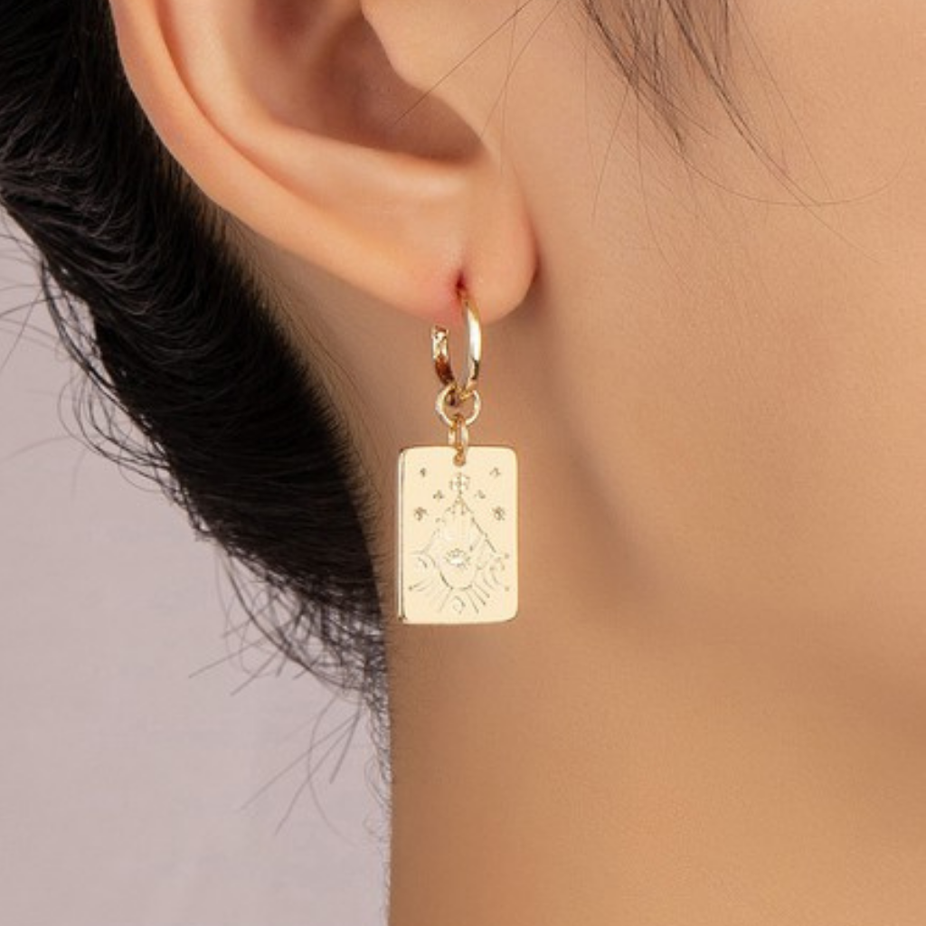 hamsa tarot earrings