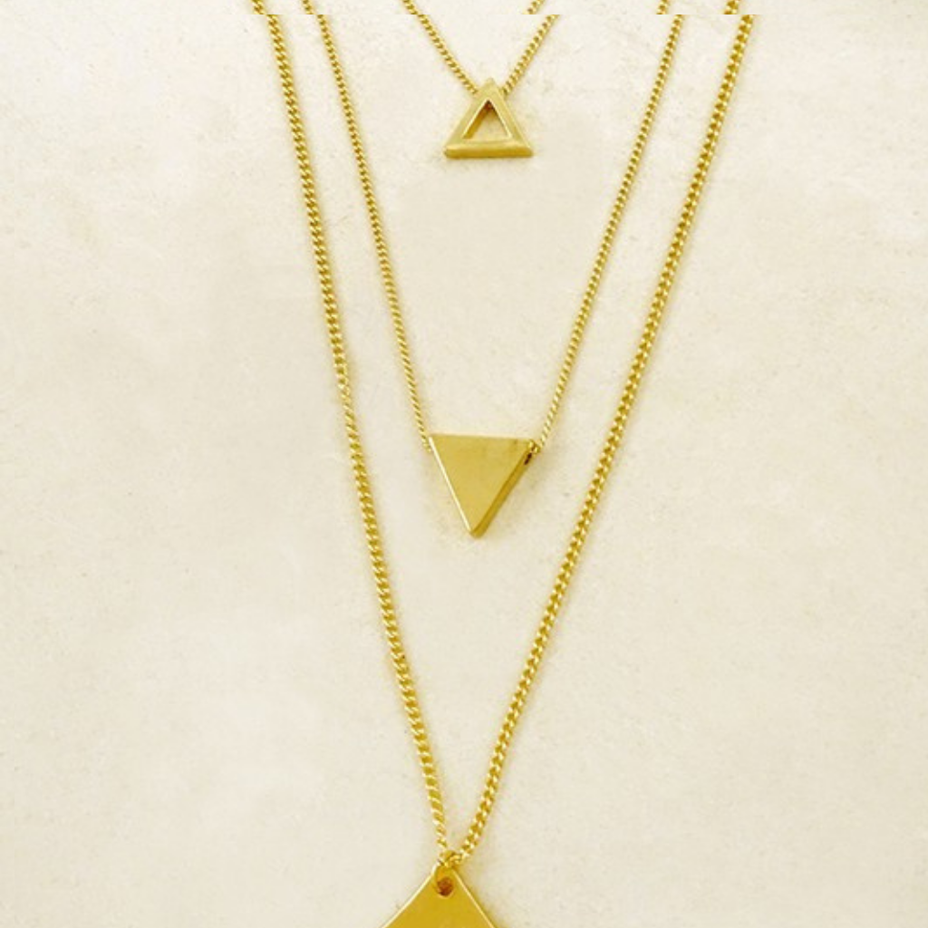 triple tiered triangle necklace